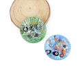 Nueva moda Millefiori plana redonda de cristal de murano colgantes del encanto para el collar 12pcs / box, MC0014
